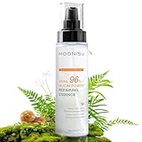 MOONISU Advanced Snail 96 Mucin Serum - Soin de la peau Mucine d'escargot 96 % Sérum essence réparateur puissant, Sérum hydratant coréen pour le visage avec filtrat de sécrétion d'escargot pour peau terne et endommagée