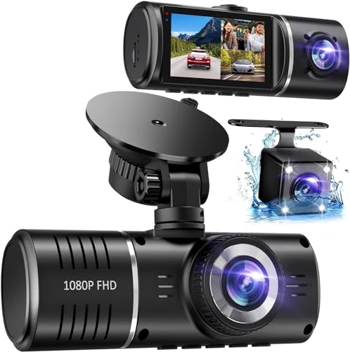 SUVCON Dash Cam, Dash Cam de 3 canales, 1080P Dash...