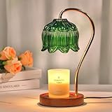 Lampe chauffe-bougie en forme de fleur avec minuterie, lampe chauffe-bougie électrique, cadeaux d'anniversaire pour femme, maman, amie, cadeaux chauffe-bougie en verre, chauffe-bougie aromatique pour décoration d'intérieur vintage