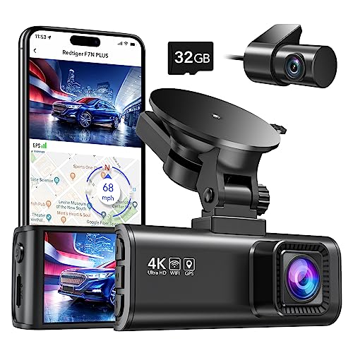 REDTIGER Dash Cam Delantero Trasero, 4K/2.5K Full HD Dash...