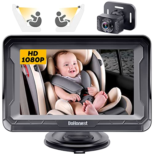 Caméra de voiture pour bébé DoHonest HD 1080P : rotation à 360°...