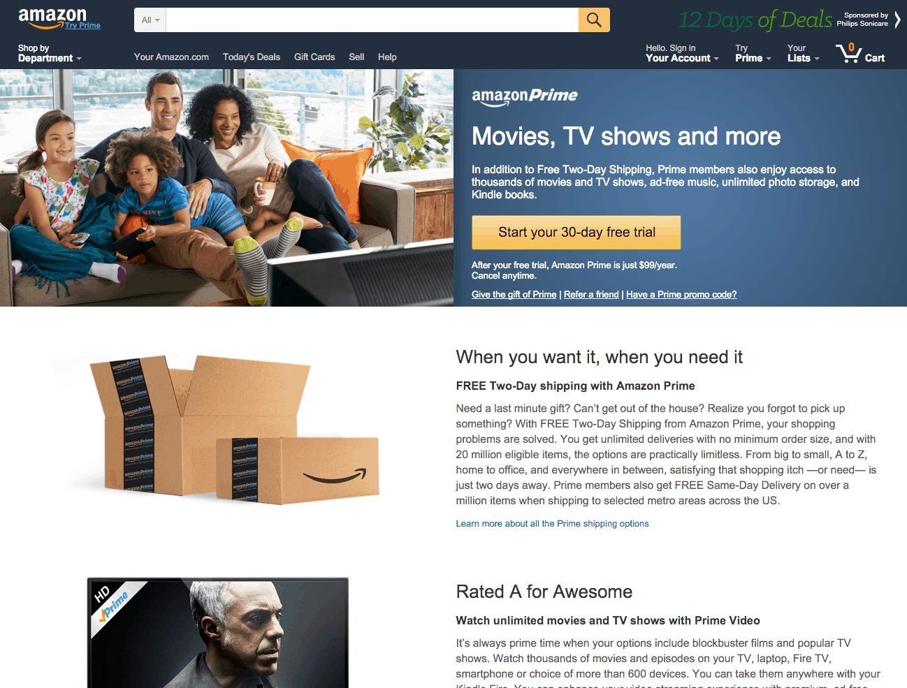 Amazon Prime es un gran ejemplo de un programa de membresía paga