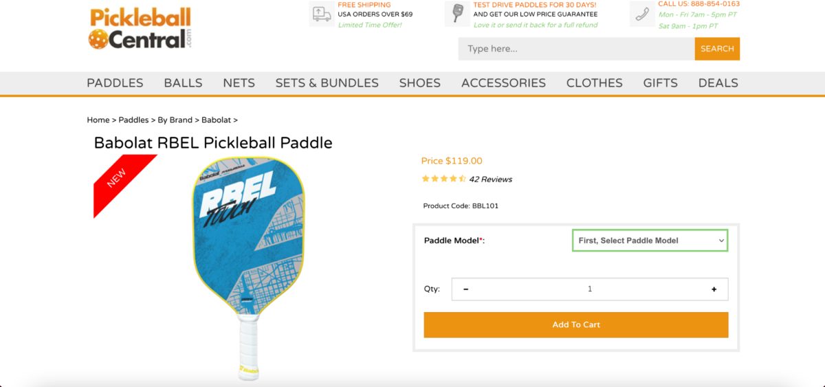 Raquettes de pickleball