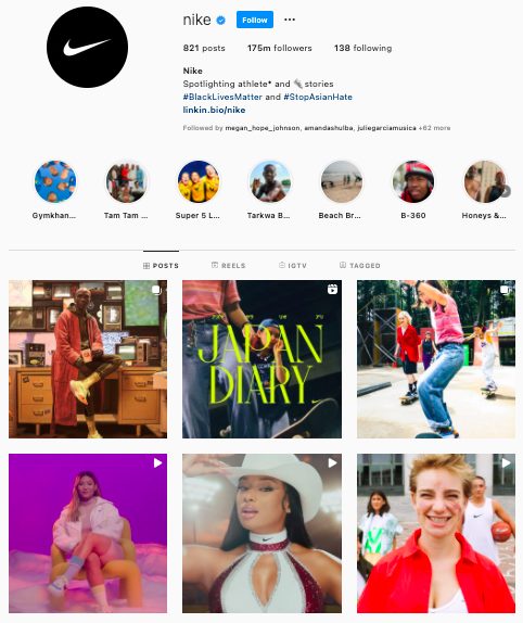 Page Instagram Nike