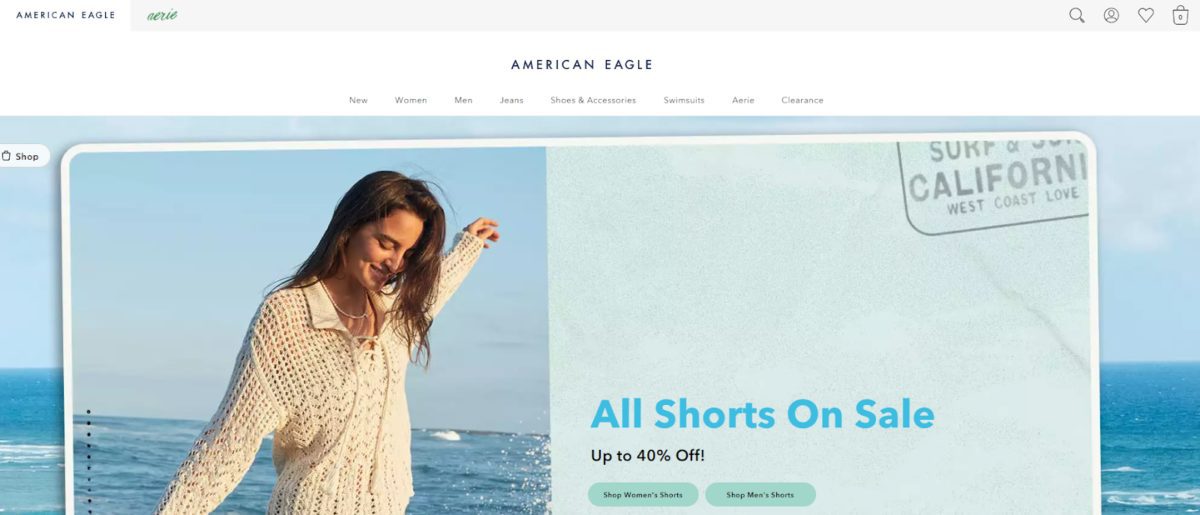 Página de inicio de American Eagle Outfitters