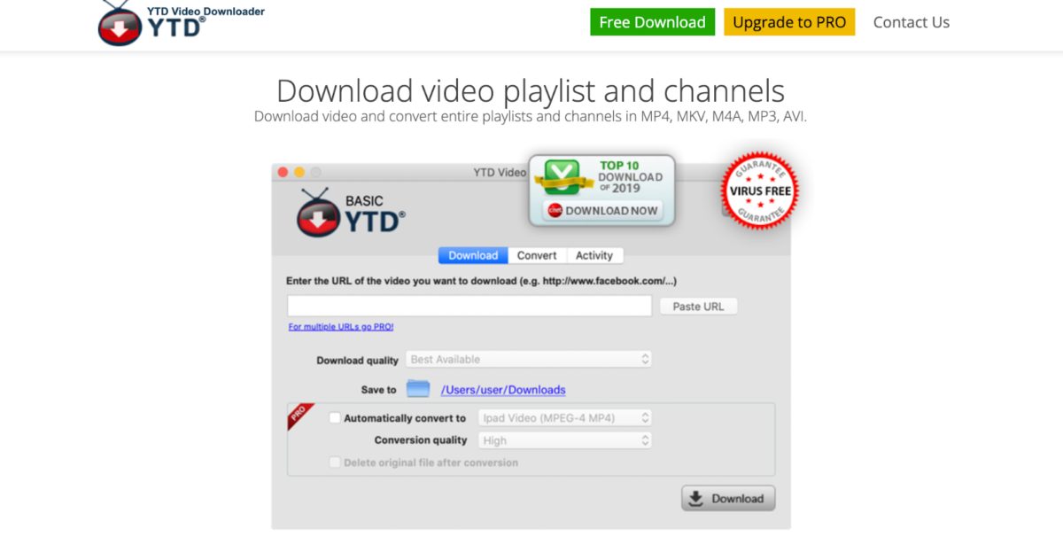 Convertidor de video YTD Video Downloader