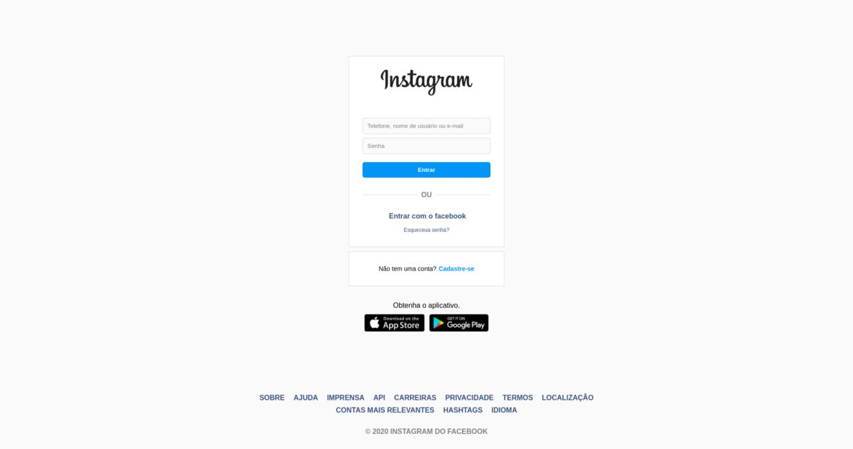 page de connexion instagram