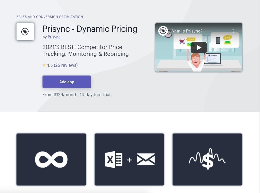 Aplicación Prisync Shopify