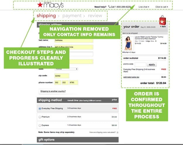 UX-Best-Practices-Macys-Checkout-Proceso