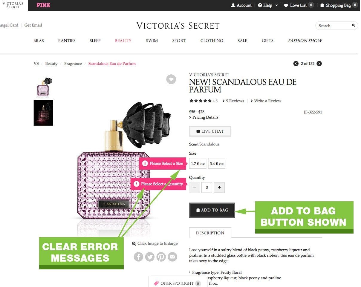 Victoria's Secret es no esconder el botón