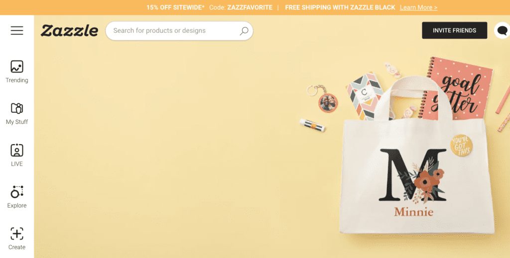 Zazzle review: Zazzle homepage