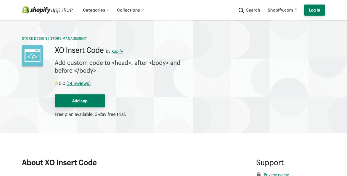 Code XO de Shopify