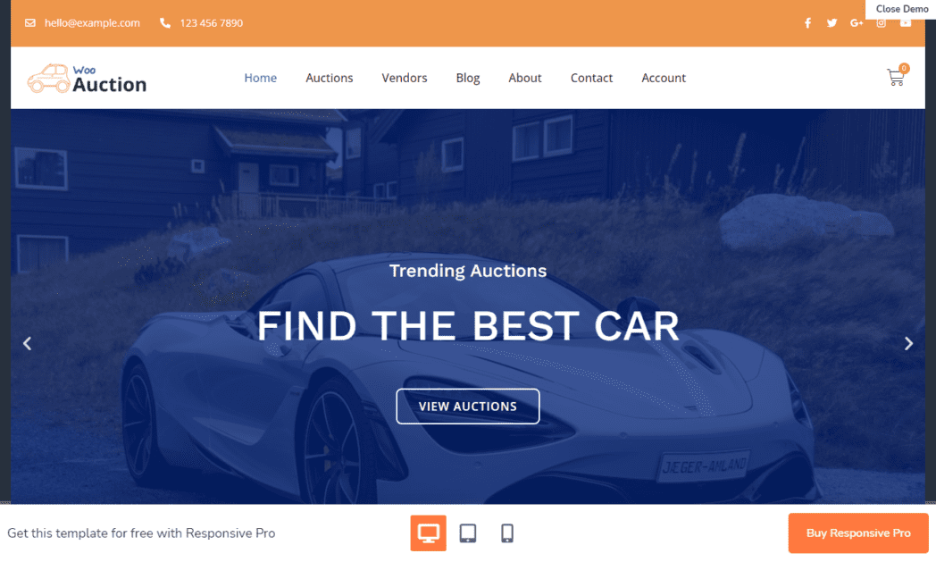 Tema WooAuction WooCommerce
