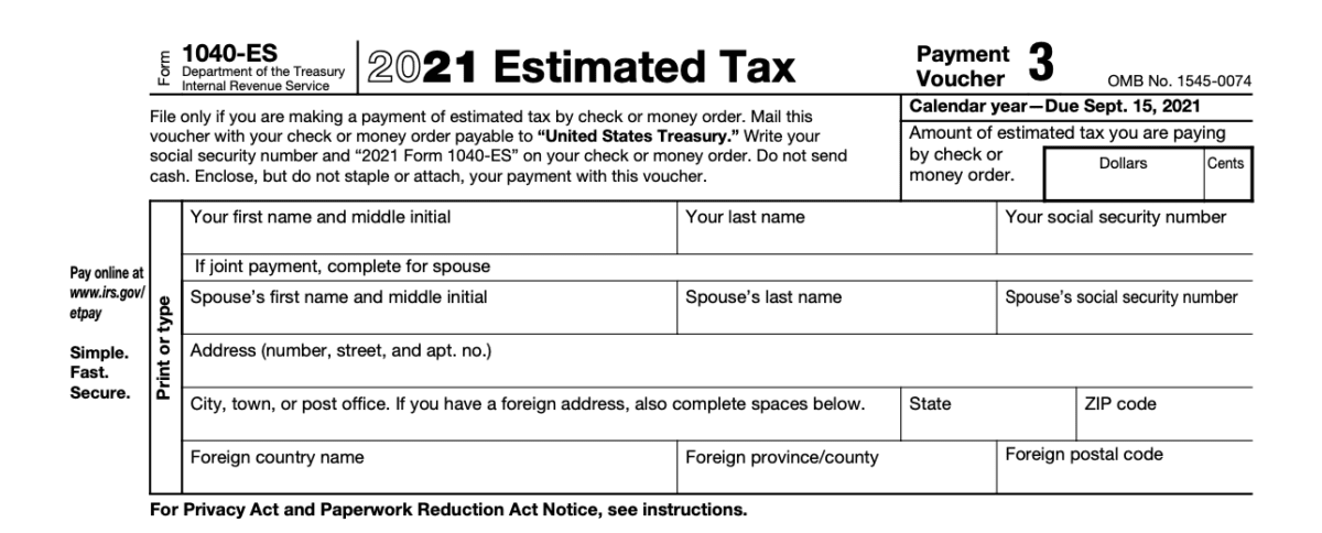 formulaire d'estimation d'impôt