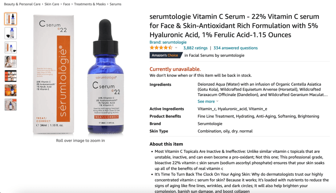 Sérum à la vitamine C