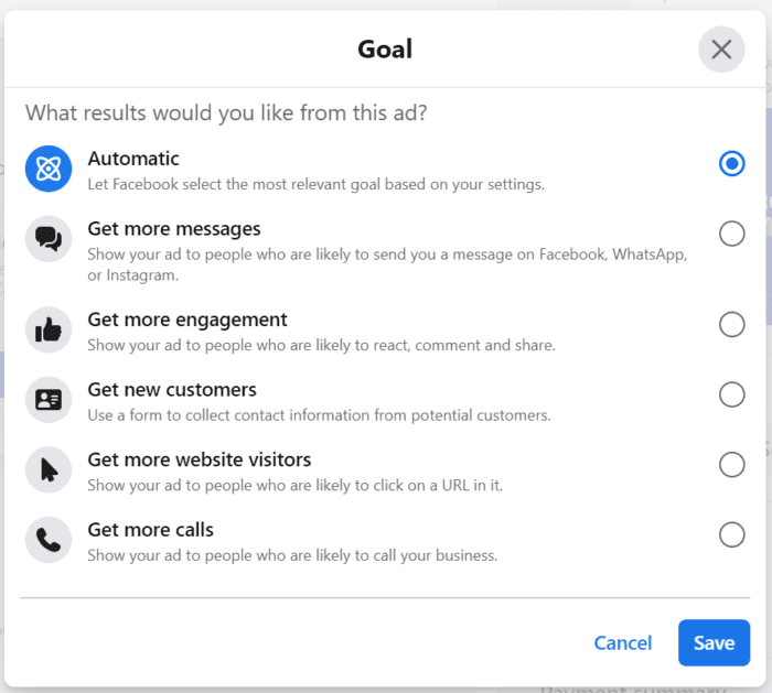 Facebook Ad Goals