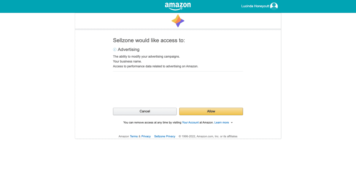 Sellzone Connectez-vous à Amazon