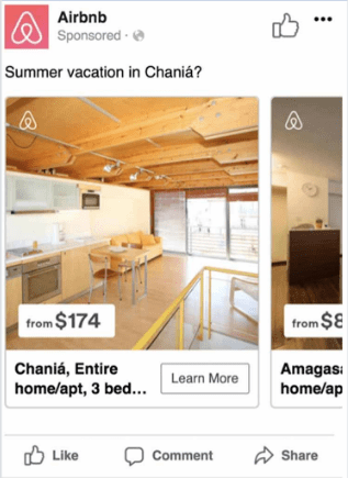 Anuncios de Facebook Airbnb Caresoul