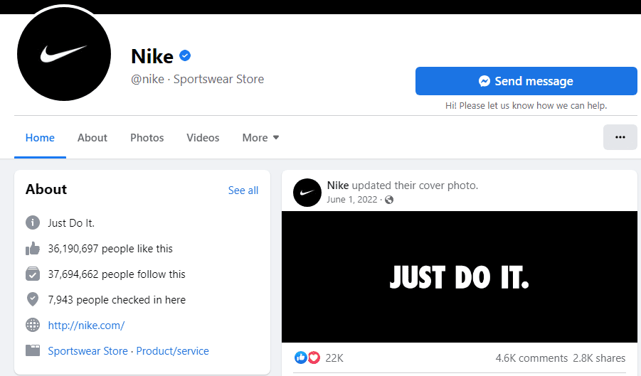 Redes Sociales Nike