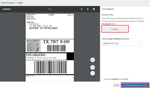 ShipStation Print Labels Shipment Details 