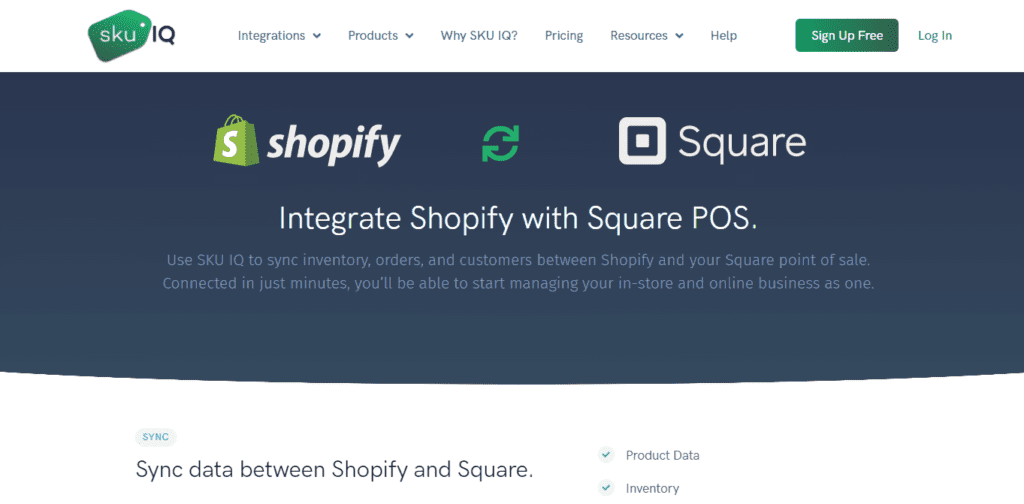 Integrar Square con Shopify usando SkuIQ