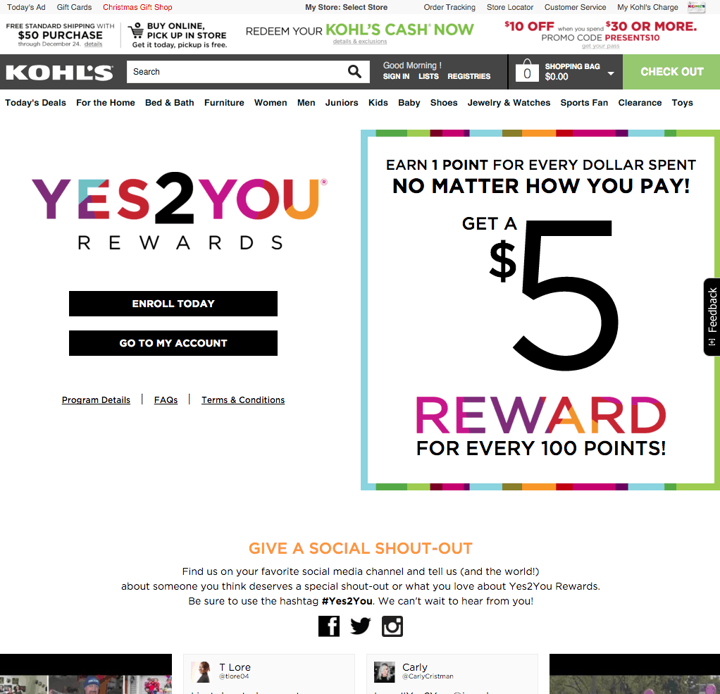 Regístrese en Kohl s Rewards Yes2You Rewards Kohl s