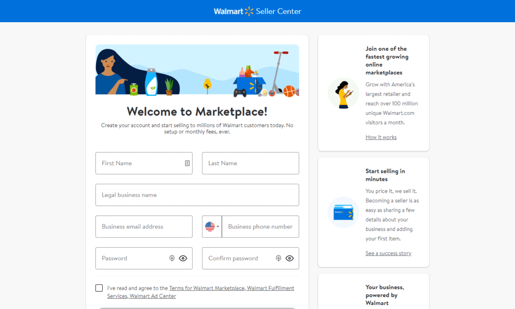 Walmart Seller Center Application