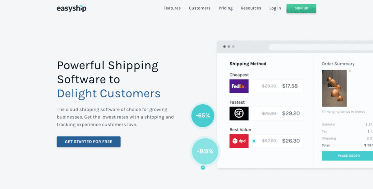 Easyship Homepage