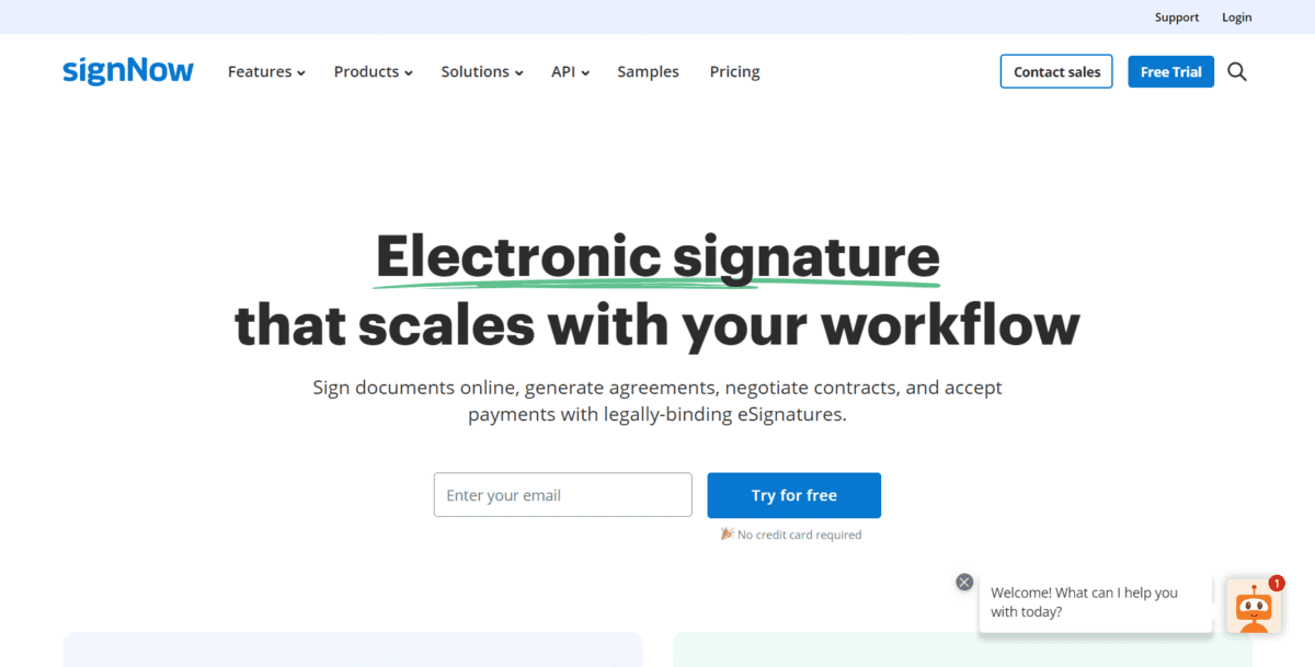 Página de inicio de SignNow